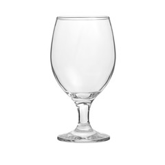 Glass transparent empty glass for drinks, isolated on white background.
