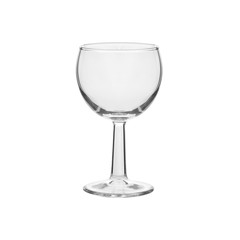 Glass transparent empty glass for drinks, isolated on white background.