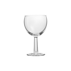 Glass transparent empty glass for drinks, isolated on white background.