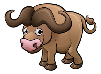 Bison Safari Animals Cartoon Character
