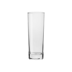 Glass transparent empty glass for drinks, isolated on white background.