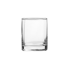 Glass transparent empty glass for drinks, isolated on white background.