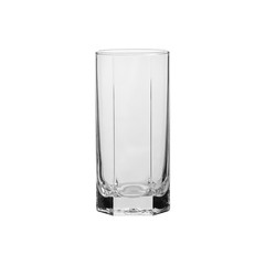 Glass transparent empty glass for drinks, isolated on white background.