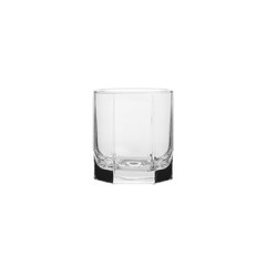 Glass transparent empty glass for drinks, isolated on white background.