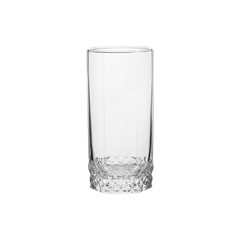 Glass transparent empty glass for drinks, isolated on white background.