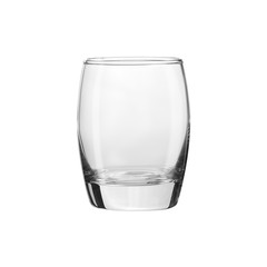Glass transparent empty glass for drinks, isolated on white background.