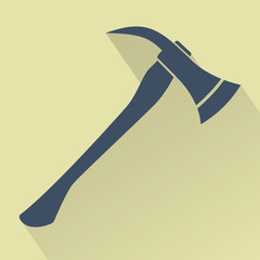Silhouette of Firefighters Axe. Flat design vector illustration