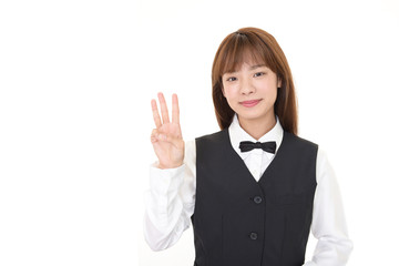 笑顔のウェイトレス