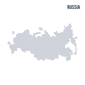 Vector Dotted Map Of Russia Isolated On White Background .