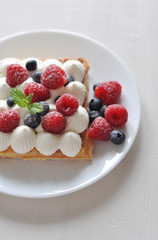 Gaufres et fruits rouges