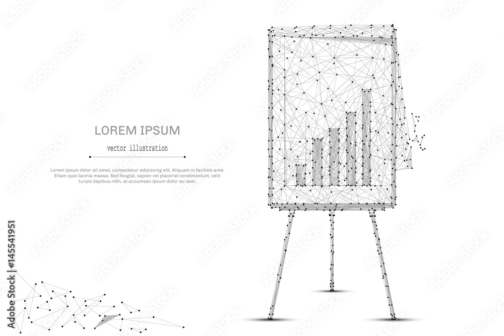 Leinwandbilder abstract mash line and point flip chart with diagram on white background with an inscription. starry