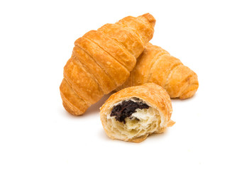 Croissant with chocolate