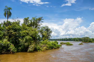 Parana river at iguazu falls