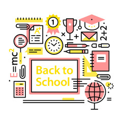 Fototapeta na wymiar Back to school concept. Education collage