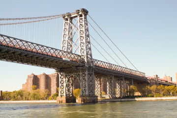 Part of a bridge in New York, view from a boat