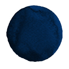 Watercolor abstract blue circle isolated on white