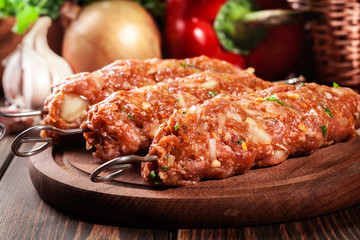 Raw traditional sish kebab