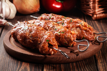Raw traditional sish kebab