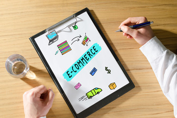 E-commerce concept on a desk