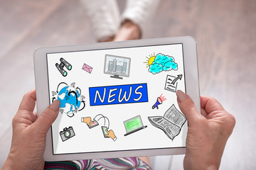 News concept on a tablet