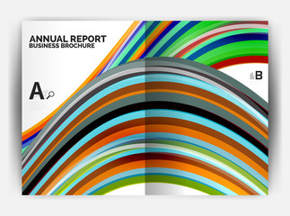 Obraz na płótnie Canvas Business report cover template wave