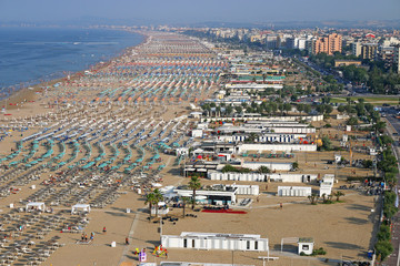 Rimini beach and city Italy summer season - obrazy, fototapety, plakaty