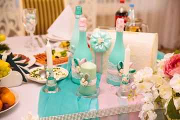 table decoration in wedding day