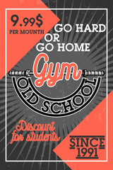 Color vintage gym banner
