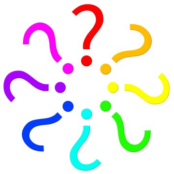 question mark 3d color icon sign isolated on white background rendered fro business presentation internet or print in high resolution