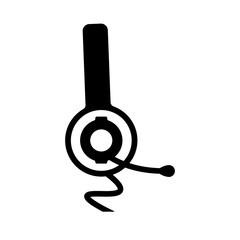 Pictogram headphones icon. Black icon on white background.