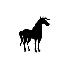 Pictogram horse icon. Black icon on white background.