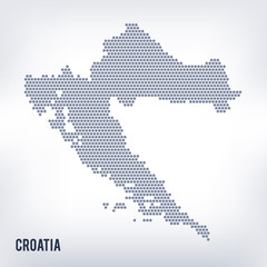 Fototapeta na wymiar Vector hexagon map of Croatia on a gray background