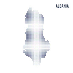 Vector pixel map of Albania isolated on white background