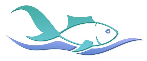 Logo fish with wave. 