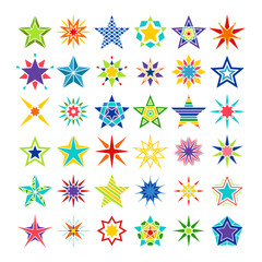 Kaleidoscope crazy multicolor star set