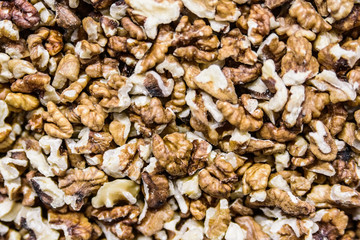 Close up peelwd walnut background