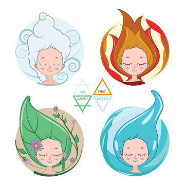Collection of women depicting the four elements