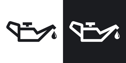 Vector oiler icon. Two-tone version on black and white background