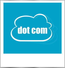 dot com words business concept, photo frame isolated on white