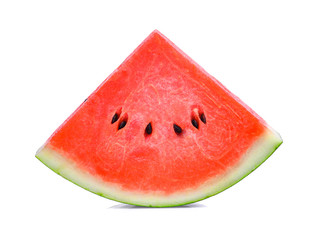 Slice of fresh watermelon isolated on white background