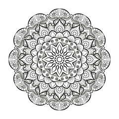 Lovely mandala for adult coloring books