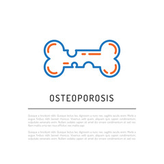 Vector logo bones which affected by osteoporosis, with a place for text. Vector banner on the topic of osteoporosis