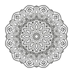 Lovely mandala for adult coloring books