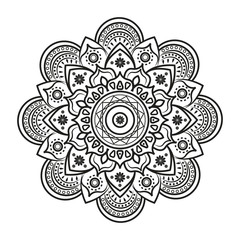 Lovely mandala for adult coloring books