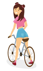 Fototapeta na wymiar Sexy woman on a bicycle. vector