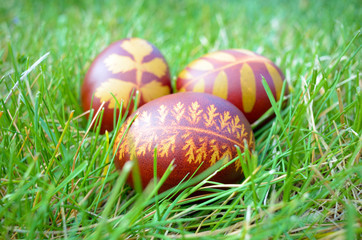 Painted Easter eggs .