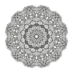 Lovely mandala for adult coloring books