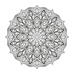 Lovely mandala for adult coloring books