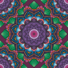 Lovely colorful mandala  seamless patterns