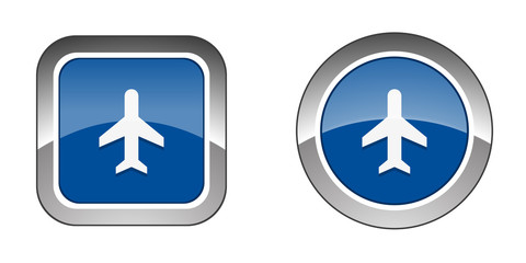 Fototapeta premium Chrome Web Button - Blue